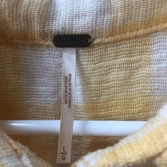 Free People Hey There Sunrise Button Down Gingham Top - Picture 4 of 5